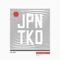 Tokyo, Japan typography for t-shirt with abstract lines and text. Apparel print with inscription in Japanese. Vector